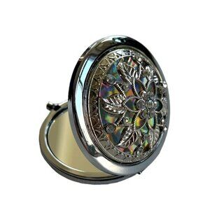 AVON Bejeweled Mirror Compact 1X 3X Magnification Iridescent Acrylic Gems